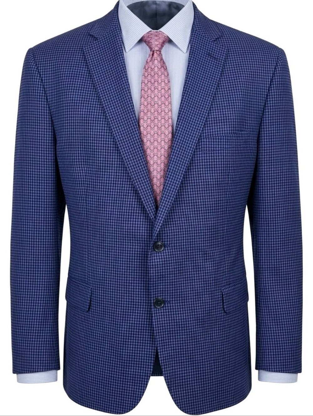 Shaquille O'Neal XLG Blazer Mens 52R Blue Red Gingham Plaid Sport Coat Jacket